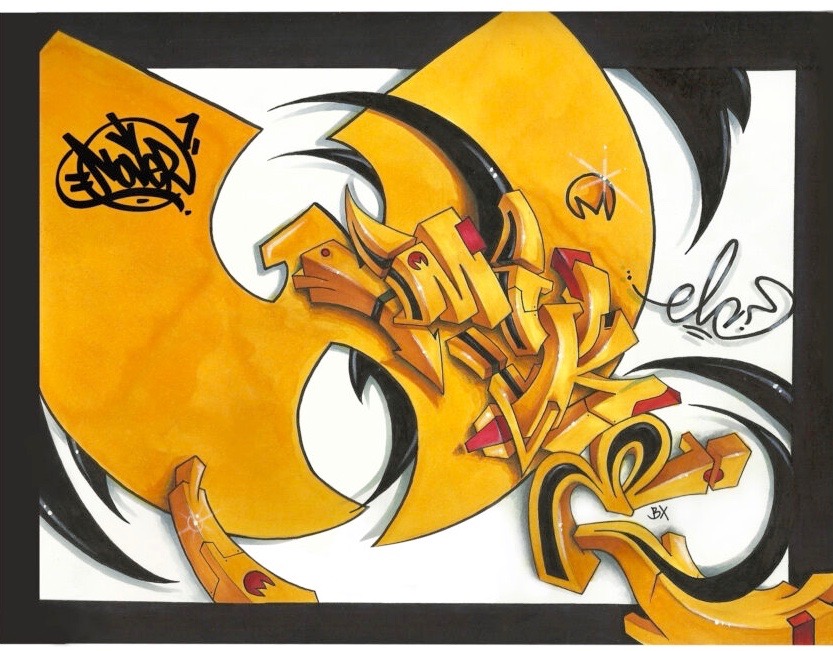 Wu-Tang Wu Bird by Nover, Markers & Pen on Paper, 2012.