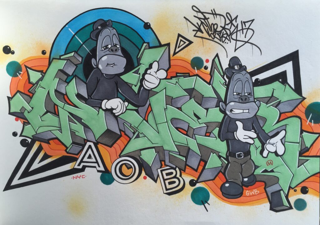 JayBo by Nover, Markers & Pen on Paper, 2016.
