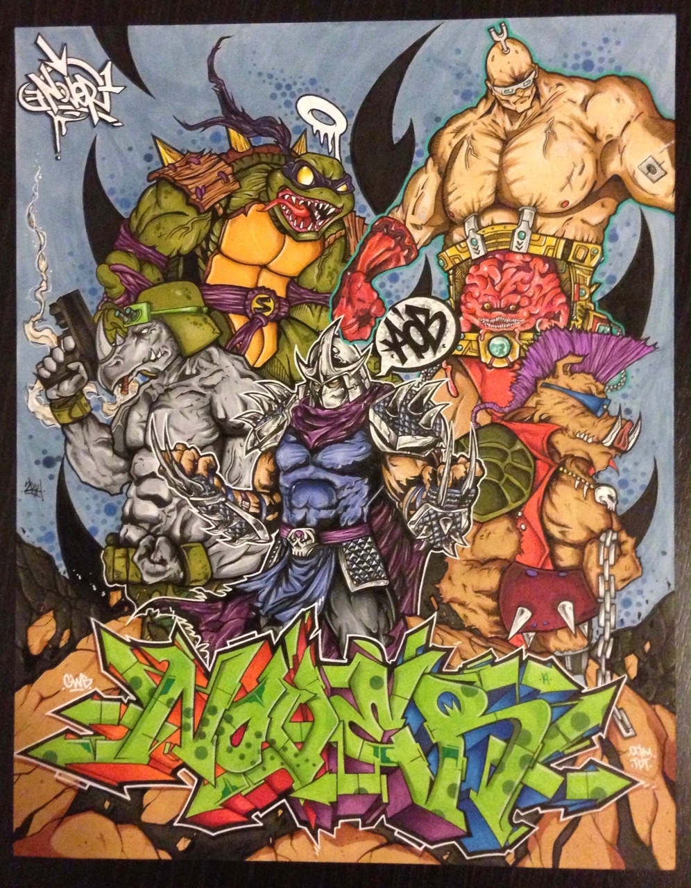 Teenage Mutant Ninja Turtles Villains by Nover, markers & pen on paper, 2014.