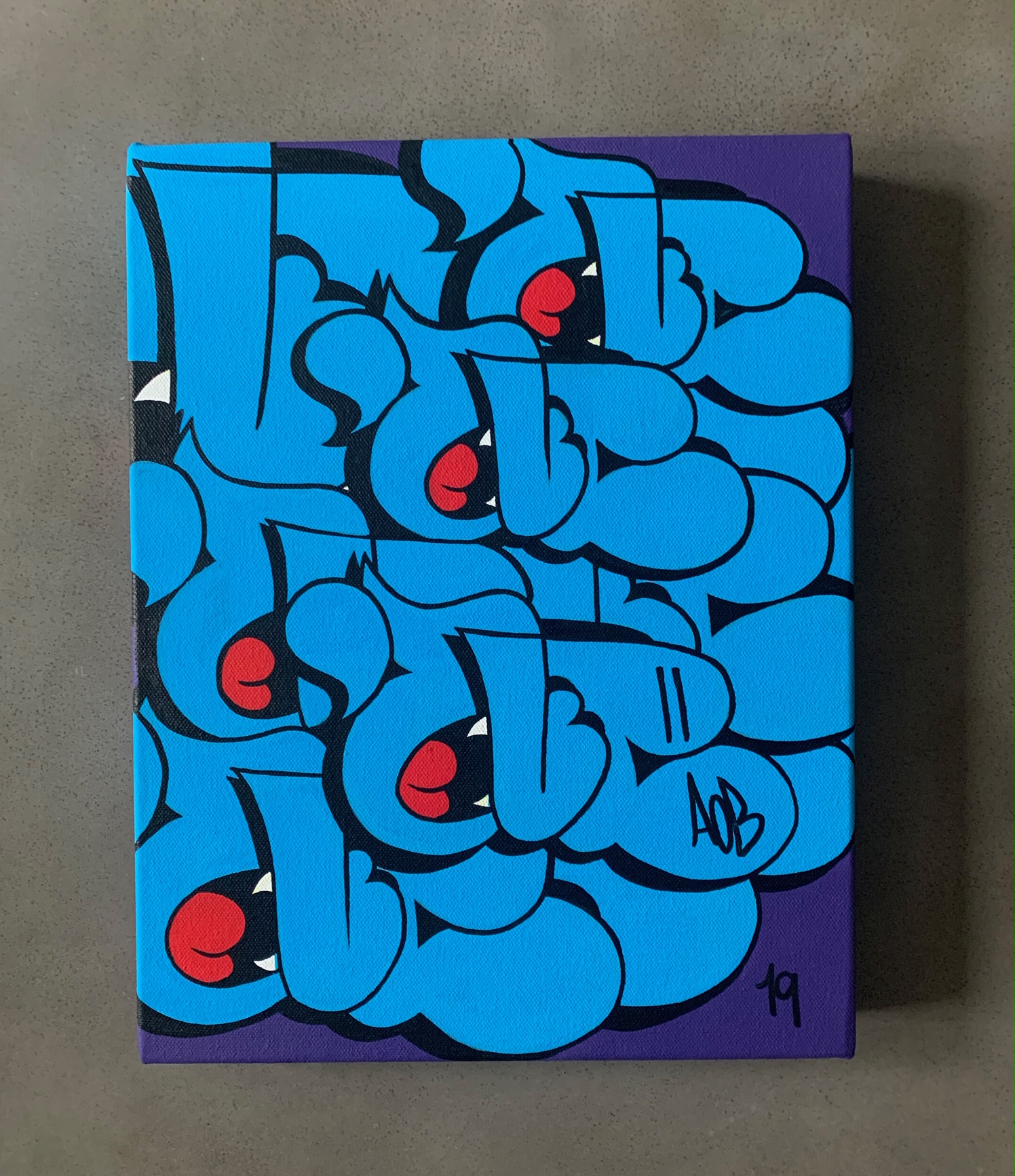 11x14' Nover Blue Throwie Canvas, 2019.