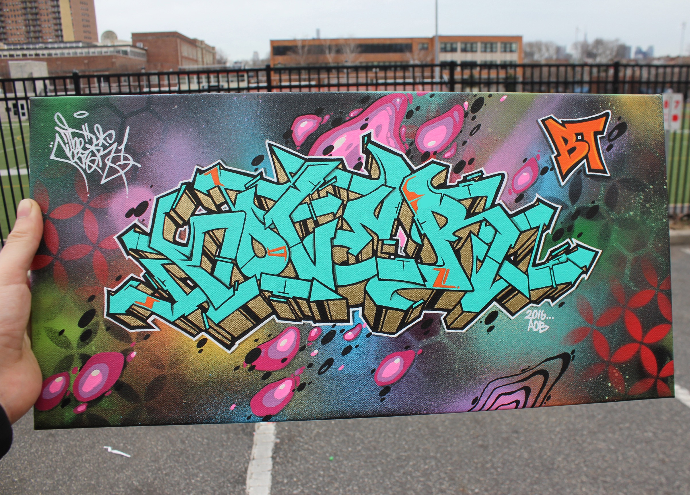 Nover, Graffiti Canvas with Markers and Spray Paint. 2014.