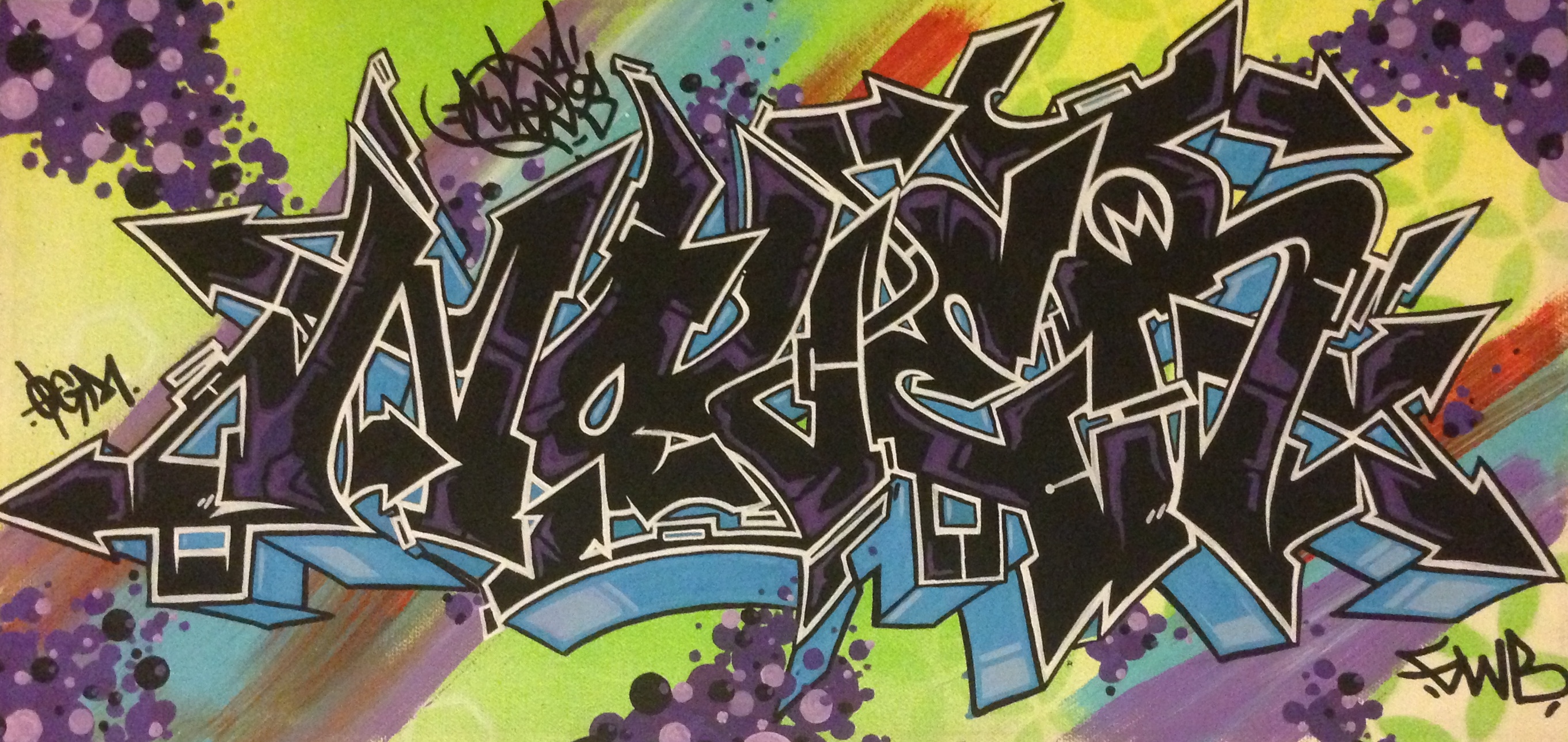 Nover, Canvas with Markers & Spray Paint. 2014.